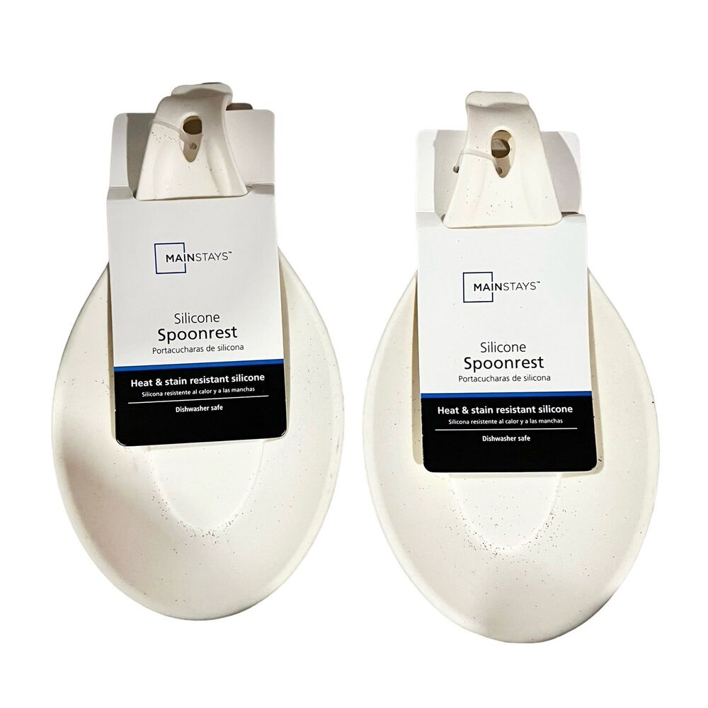 Set of 2 Silicon Spoonrests   White!